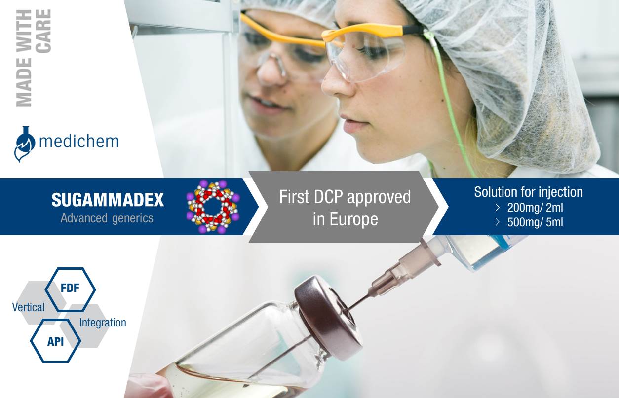 Medichem SUGAMMADEX Advanced generics First DCP approved in Europe Solution for injection